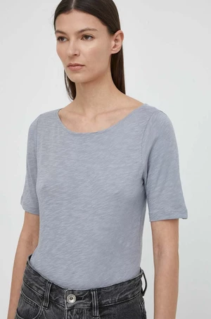 Bavlnené tričko Marc O'Polo dámsky, šedá farba, 403226151399