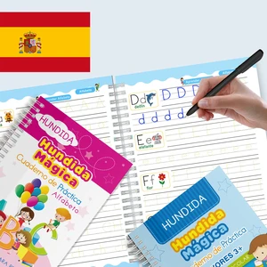 Spanish Magic Books Learning Lettering In Tracing Workbook for Kids Reusable Notebooks for Children Spanish Montessori Writing