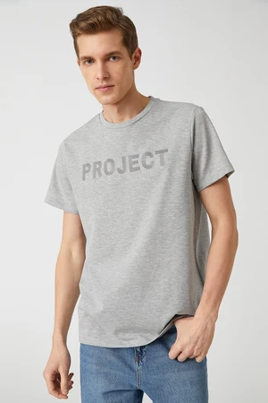 Koton Men's Gray Striped T-Shirt