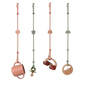 Soft Silicone Teething Chain Adjustable Infant Nipple Holder Dummy Clip Stroller Pacifier Clip Toy Safety Straps