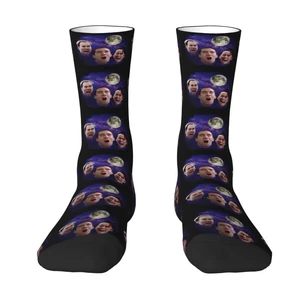 Cool Printed Nicolas Cage Funny Meme Socks for Men Women Stretch Summer Autumn Winter Crew Socks