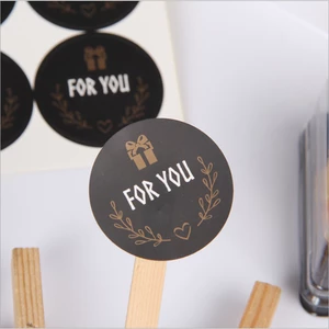 120pcs/Lot Cute For you Seal Sticker Round Black Seal Sticker Mutifunction DIY Decorative Gifts Package Labels for Baking
