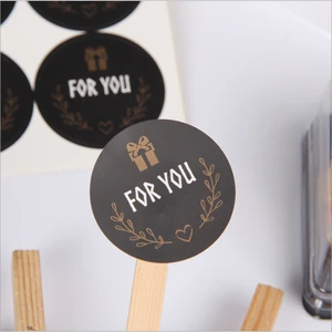 120pcs/Lot Cute For you Seal Sticker Round Black Seal Sticker Mutifunction DIY Decorative Gifts Package Labels for Baking