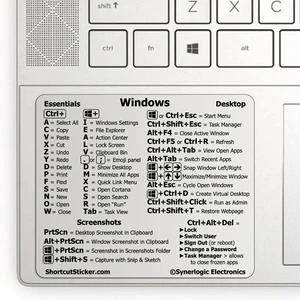 For Windows PC Computer Reference Keyboard Shortcut Sticker Adhesive Transparent Sticker for Laptop Desktop For Macbook Shortcut