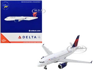 Airbus A319 Commercial Aircraft "Delta Air Lines" White with Blue and Red Tail 1/400 Diecast Model Airplane by GeminiJets