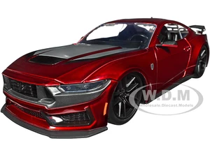 2024 Ford Mustang Dark House Candy Red with Gray Hood "Bigtime Muscle" Series 1/24 Diecast Model Car by Jada