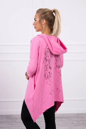 Sweatshirt with printed wings light pink