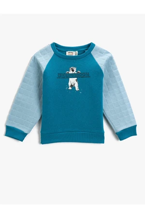 Koton Printed Long Sleeve Sweatshirt Double Fabric Cotton