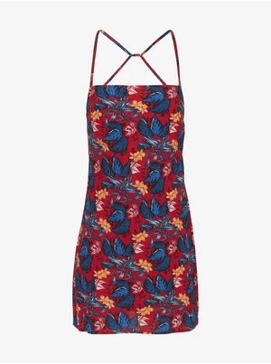 Blue-Red Women Floral Short Dress on Straps Tommy Jeans - Women