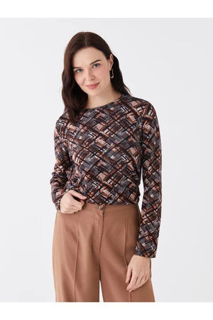 LC Waikiki Women's Crew Neck Patterned Long Sleeve Blouse