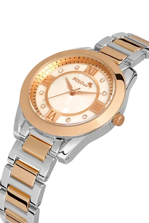 Polo Air Stylish Women's Wristwatch with Roman Numerals Silver-copper Color