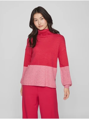 Dark pink ladies turtleneck VILA Ril - Ladies