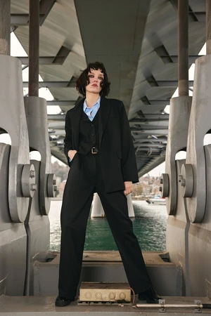VATKALI Darted Masculine Trousers Black