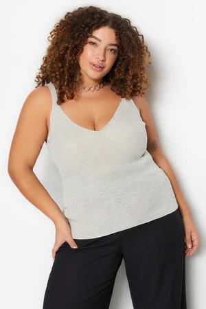 Trendyol Curve Gray Straps Thin Knitwear Glittery Blouse