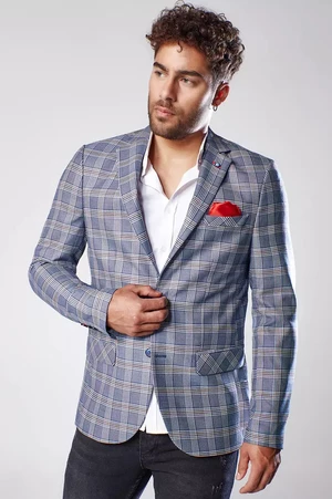 Navy blue men's plaid jacket Dstreet