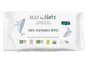 Eco by Naty Vlhčené ubrousky Naty bez vůně - splachovatelné 56 ks