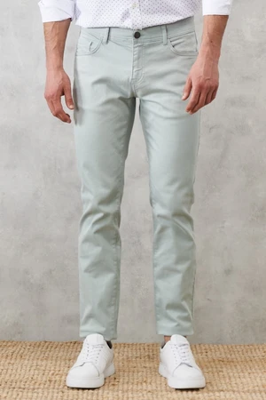 ALTINYILDIZ CLASSICS Men's Water Green Comfortable Slim Fit Skinny-Cut Trousers that Stretches 360 Degrees in All Directions.
