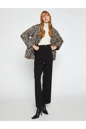 Koton Quilted Jacket Round Collar