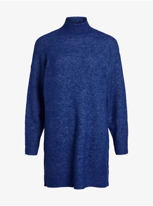 Dark blue long turtleneck with an admixture of wool . OBJECT Nete - Women