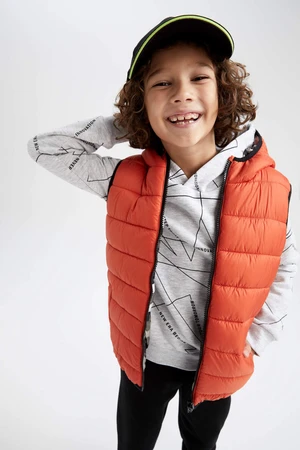 DEFACTO Boys Double-Sided Hooded Inflatable Vest