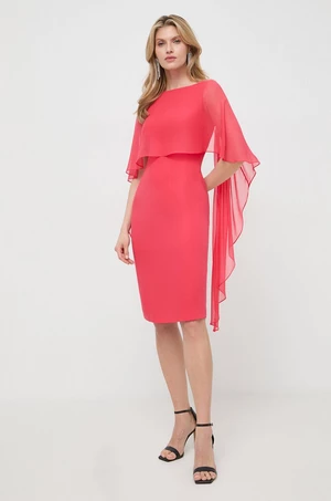 Hodvábne šaty Luisa Spagnoli červená farba, mini, rovný strih