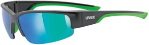 UVEX Sportstyle 215 Black Mat/Green/Mirror Green Kerékpáros szemüveg