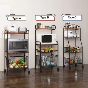 Multi-storey Moveable Kitchen Shelving With Universal Wheel