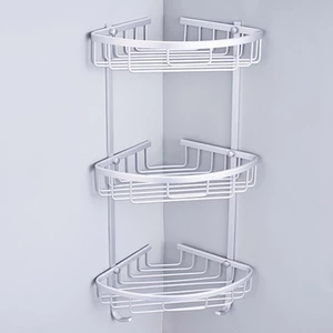 1/2/3 Layers Aluminium Wall Mounted Bathroom Corner Shower Caddies Storage Shelf Rack Holder