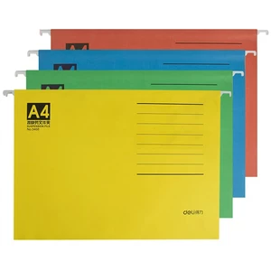 Deli 5468 A4 Suspension File Folder Quick Labor Classisfication Clip Paper Organizing Four Colors File Storage For Offic