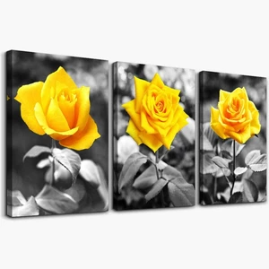 3Pcs/set Rose Canvas Painting Wall Decorative Print Art Pictures Unframed Wall Hanging Home Office Wall Decorations