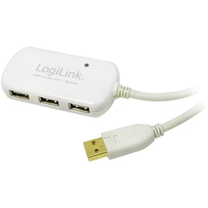 LogiLink #####USB-Kabel USB 2.0 #####USB-A Stecker, #####USB-A Buchse 12.00 m biela pozlátené kontakty, UL certifikácia