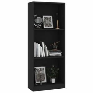 3-Tier Book Cabinet Black 15.7"x9.4"x42.5" Chipboard