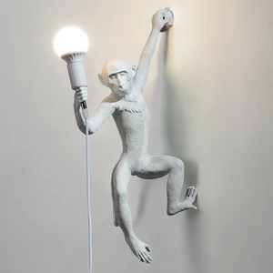 AnFeng Vintage Resin Hemp Rope Monkey Pendant Light Fixture Chandelier Industrial Retro Ceiling Pendant Lamp for Dining
