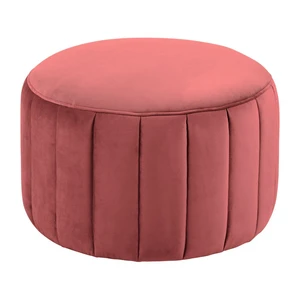 Koralovoružový zamatový puf Actona Doria, ⌀ 60 cm