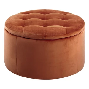 Medenooranžový zamatový puf Actona Retina, ⌀ 60 cm