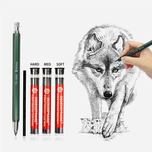 4mm Press Mechanical Charcoal Pencil Automatic Pencil For Sketch Painting School Office Supply Stationery Kid Drawing