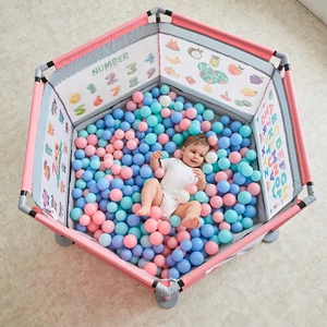 65cm Baby Playpen, Portable Large Playard Indoor & Outdoor Kids Activity Center with Mesh and Learning Pattern,Kid's Fen