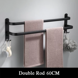 40/50/60cm Double Pole Space Aluminum Towel Racks No Punching Towel Racks