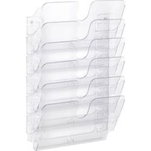 Durable FLEXIPLUS 6 A4 QUER 1700014401 držák prospektů DIN A4 na šířku , přihrádek 6, (š x v x h) 340 x 520 x 100 mm, černá, transparentní, 1 ks