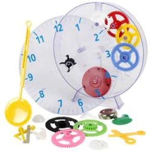 Dětské nástěnné hodiny - naučná stavebnice Techno Line Model kids clock, Vnější Ø 20 cm, transparentní