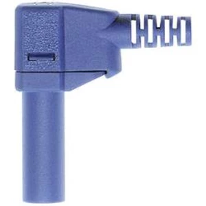 Lamelový konektor Ø 4 mm MultiContact 22.2667-23, zástrčka úhlová, modrá