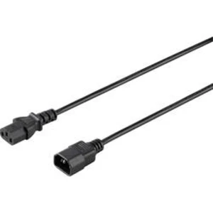 Síťový kabelové prodloužení s IEC zásuvkou Basetech BT-1886916, 0.50 m, černá