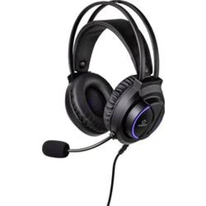 Renkforce RF-GHD-200 herní headset na kabel přes uši, jack 3,5 mm, černá