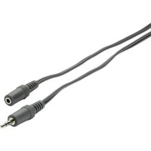 Prodlužovací kabel SpeaKa, jack zástr. 3.5 mm/jack zásuvka 3.5 mm, černý, 2 m