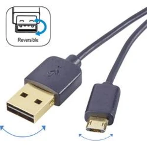 USB kabel Renkforce USB2.0 A/micro-B revers, 1 m