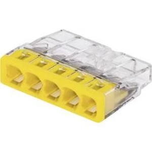 Krabicová svorka WAGO pro kabel o rozměru - , pólů 5, 100 ks, transparentní, žlutá