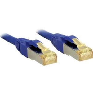 Síťový kabel RJ45 LINDY 47280, CAT 6a (surový kabel CAT 7) , S/FTP, 3.00 m, modrá