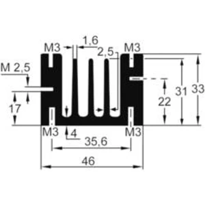 Prolisovaný chladič Assmann WSW V5583E, 50 x 46 x 33 mm, 4,6 K/W