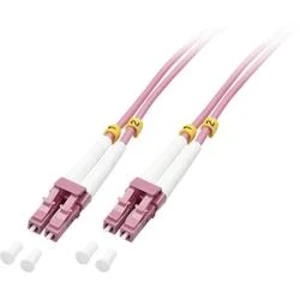 Optické vlákno kabel LINDY 46342 [1x zástrčka LC - 1x zástrčka LC], 3.00 m, růžová