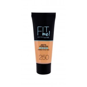 Maybelline Fit Me! Matte + Poreless 30 ml make-up pre ženy 250 Sun Beige na problematickú pleť s akné